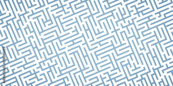 Fototapeta Striped geomitrical illustration. Monochrome background. Maze. Diagonal lines.