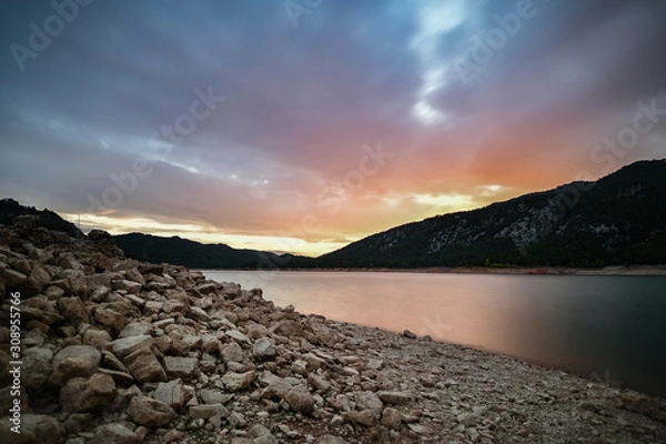 Obraz sunset over lake