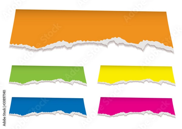 Fototapeta florescent torn paper header
