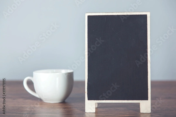 Fototapeta cup of coffee with chalkboard