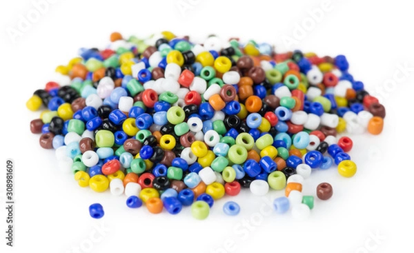 Fototapeta Heap of multi-colored beads