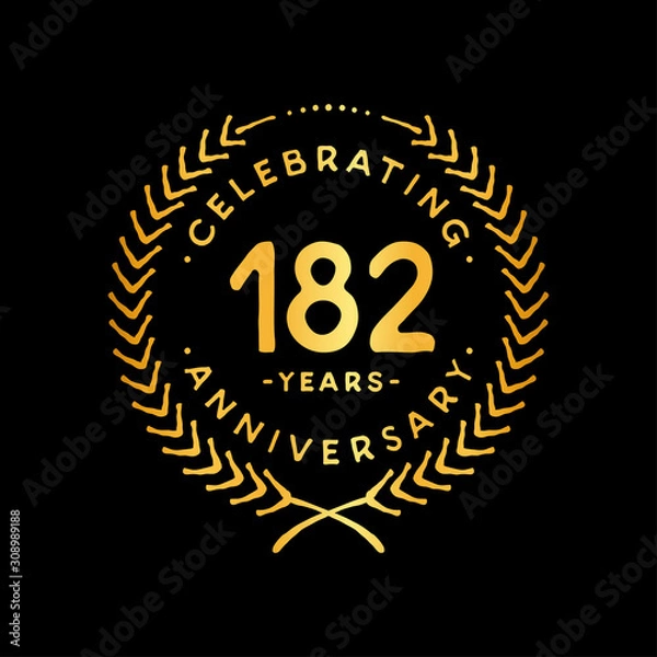 Fototapeta 182 years design template. 182nd vector and illustration.