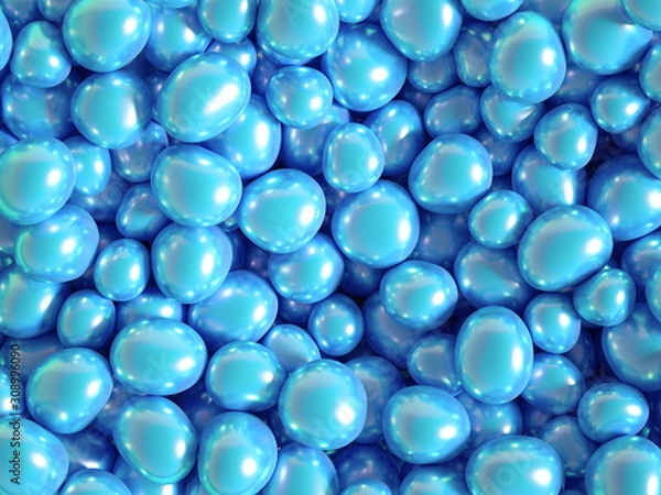 Obraz Beautiful background with beads, particles and simulation. 3d illustration, 3d rendering.