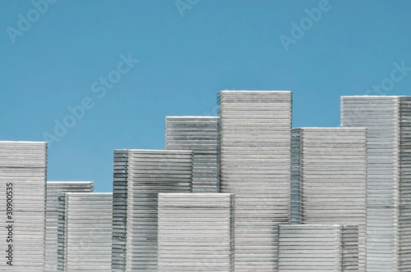 Obraz skyline aus heftklammern