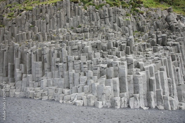Fototapeta Halsanefshellir sea caves (basalt columns) near Reynisfjara, Iceland