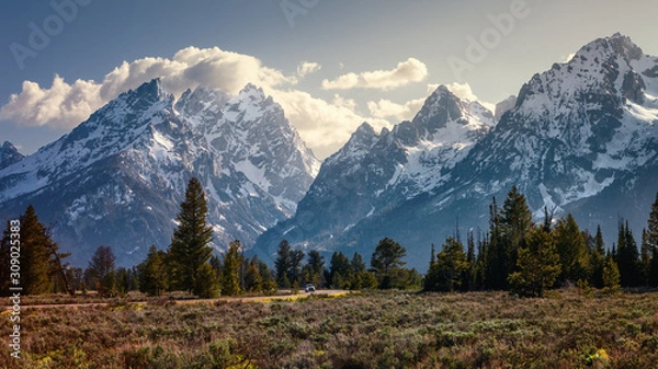 Obraz Peaks of the Teton Mountain range in Grand Teton National Park, Wyoming