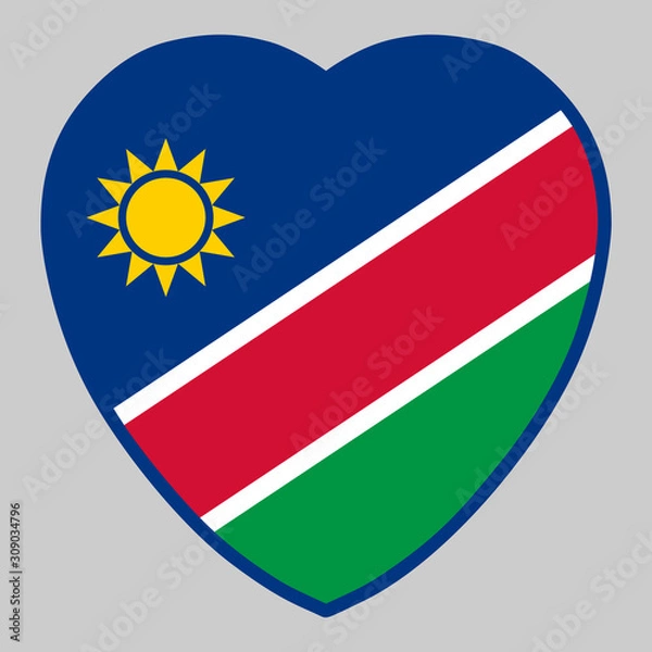 Obraz Namibia Flag In Heart Shape Vector illustration Eps 10