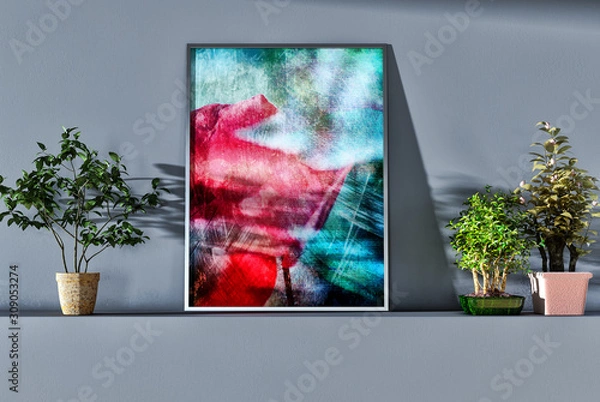 Fototapeta large luxury modern minimal bright interiors room mockup illustration 3D rendering