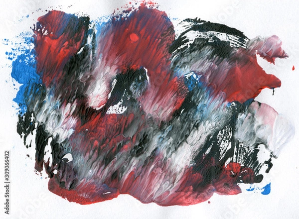 Obraz Abstract background, hand-painted texture, watercolor painting, splashes, drops of paint, paint smears.
