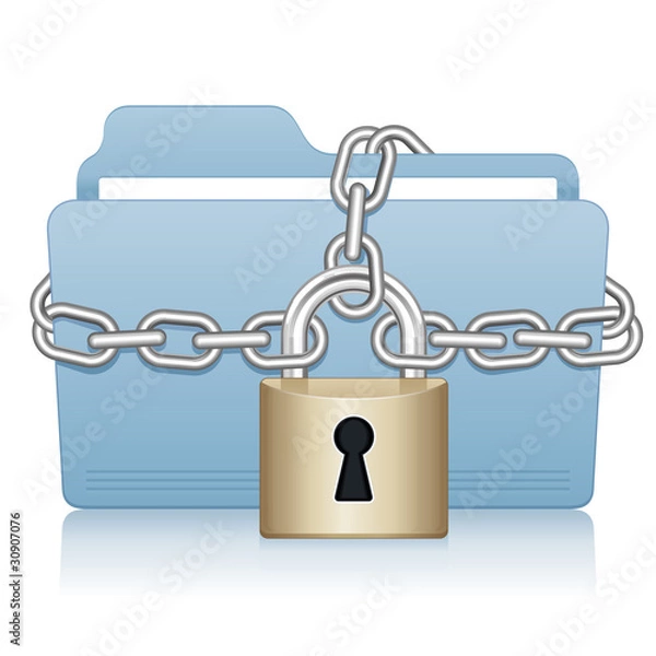 Fototapeta Padlock and folder