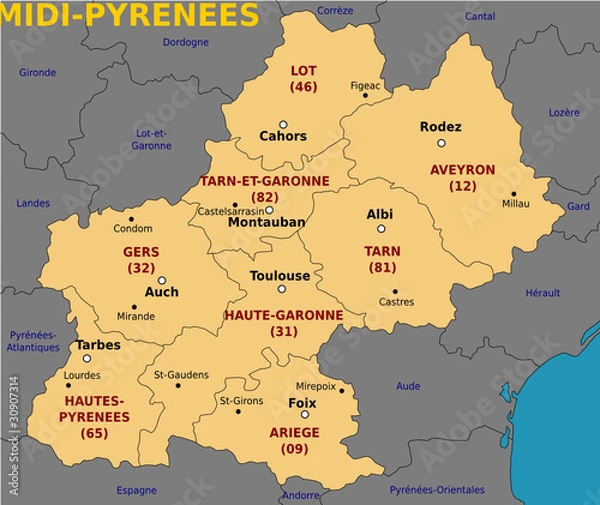 Fototapeta Region Midi-Pyrenees