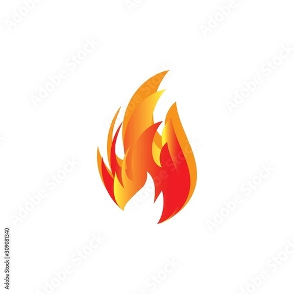 Fototapeta Fire flame vector illustration design template logo icone