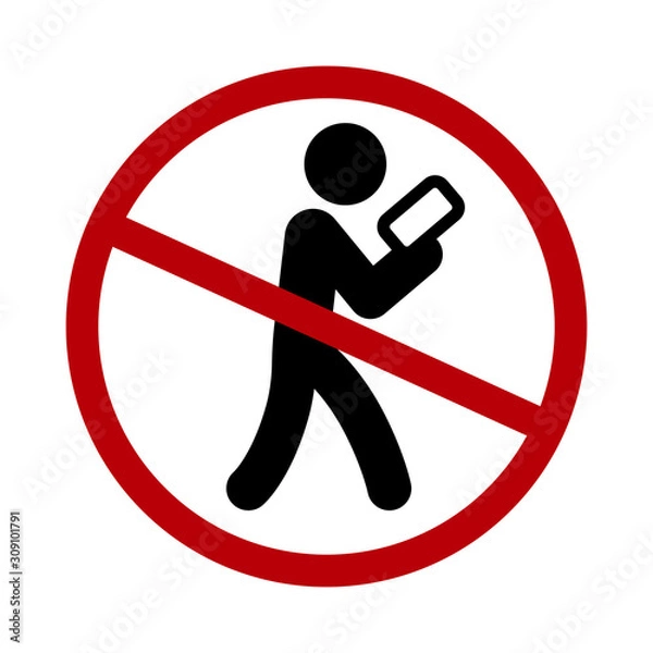 Fototapeta Walk safely caution sign