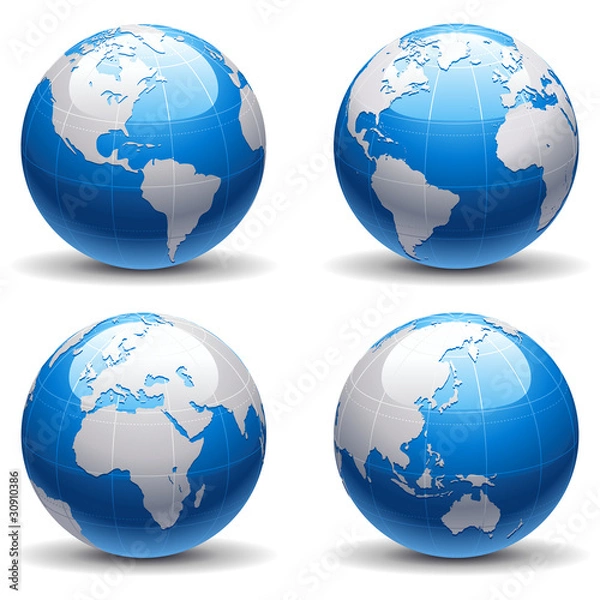 Fototapeta Globe Set (Blue)