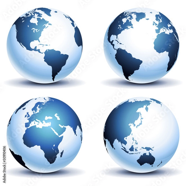 Fototapeta Globe Set (Light Blue)