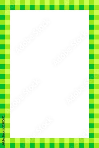 Obraz ギンガムチェック柄 縦フレーム