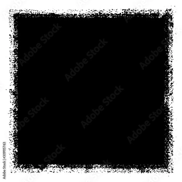 Fototapeta Grunge background black rectangular isolated on white background