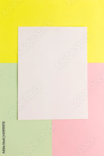 Fototapeta white sheet on a colored abstract background