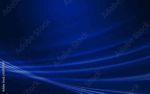 Fototapeta Dark abstract background with neon lines, glow. Blue blurred background, light effects.