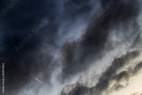 Fototapeta clouds in the sky with planes