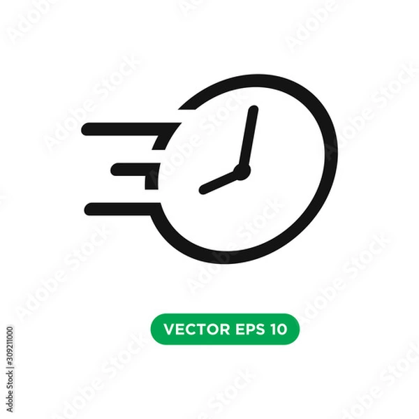 Fototapeta time clock vector icon concept design template