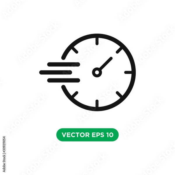 Fototapeta time clock vector icon concept design template