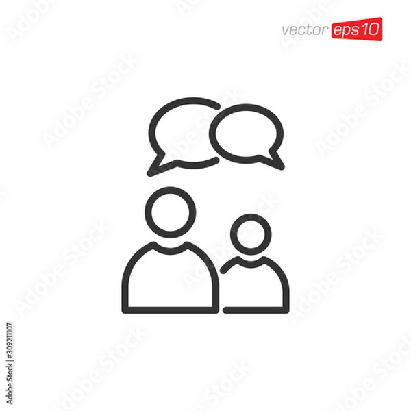 Fototapeta Talking Community Icon Design Vector