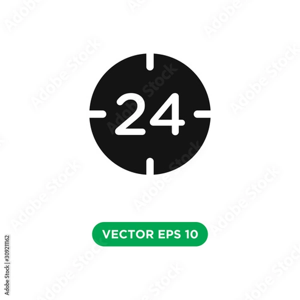 Obraz time clock vector icon concept design template