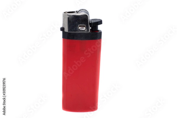 Fototapeta red lighter on white background