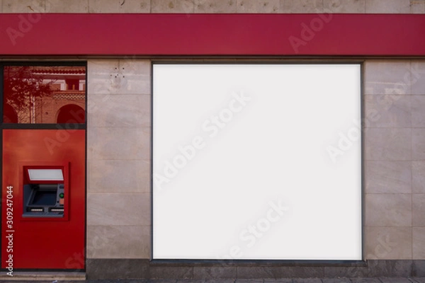 Obraz Blank billboard mock up in a bank office