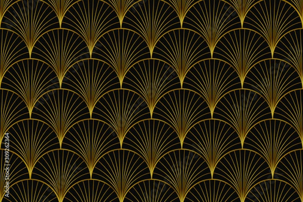Obraz Art deco style - vintage geometric pattern background. Vector illustration.