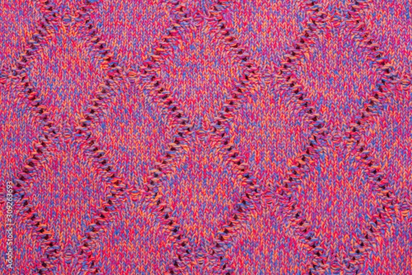 Fototapeta Knitted sweater texture. Pink melange pattern. Background. Copy space