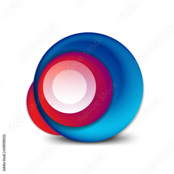 Obraz Vector swirl circle banner, 3d style abstract sphere or round shape icon or background templates. Vector Illustration For Wallpaper, Banner, Background, Card, Book Illustration, landing page