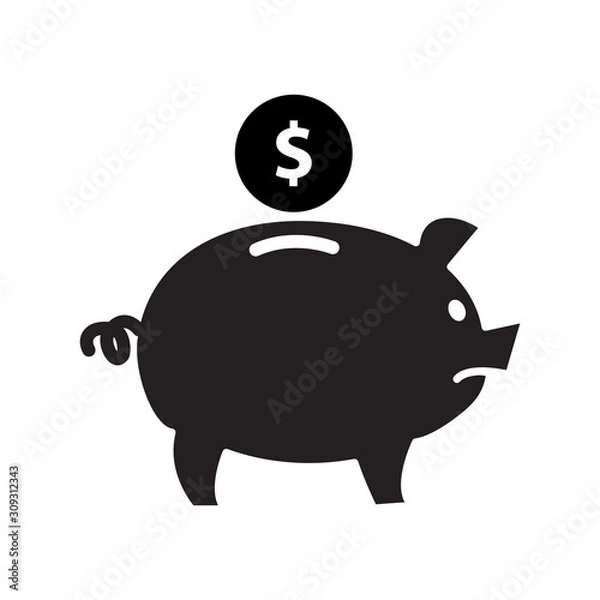 Fototapeta Piggy Bank Icon Vector