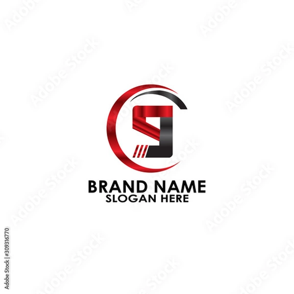 Obraz logo number 9 modern metal vector design