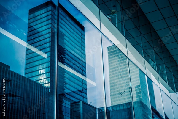 Obraz Odbicie architektury na nowoczesnym biurowcu