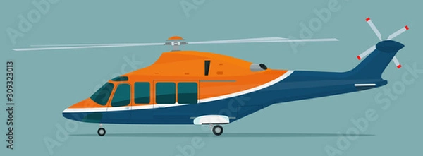 Obraz Helicopter isolated. Vector illustration.
