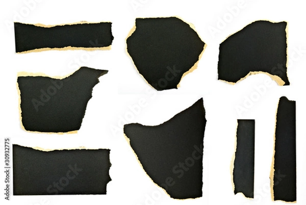 Obraz ripped pieces of black paper