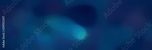 Fototapeta blurred bokeh horizontal background with very dark blue, teal green and dark cyan colors and free text space