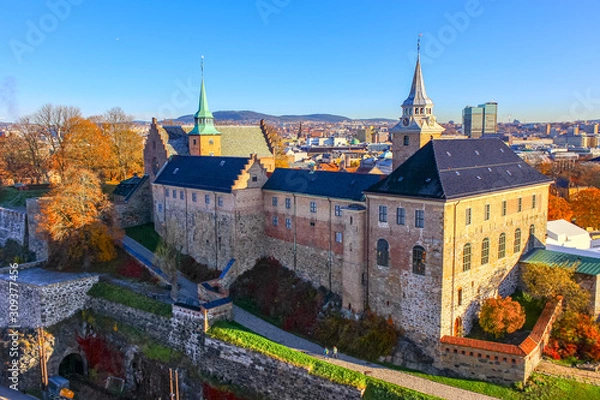 Fototapeta Military building and part of the Akershus Castle and Fortress complex, Oslo, Norway