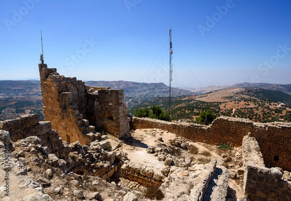 Fototapeta 12th century Ajloun Castle also known as Qal'at ar-Rabad
