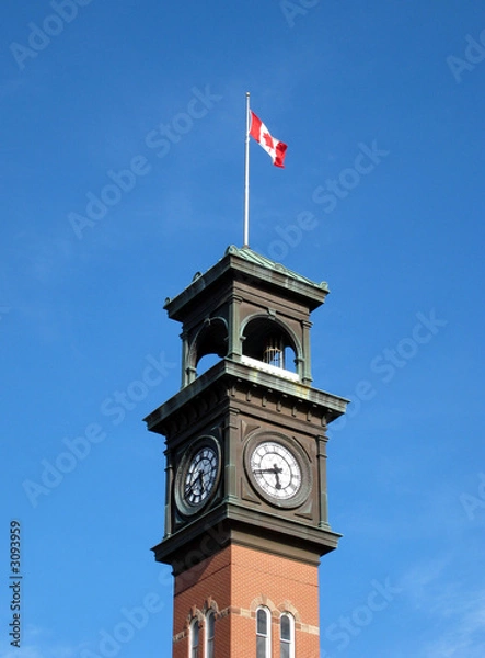 Obraz canadian flag on clocktower