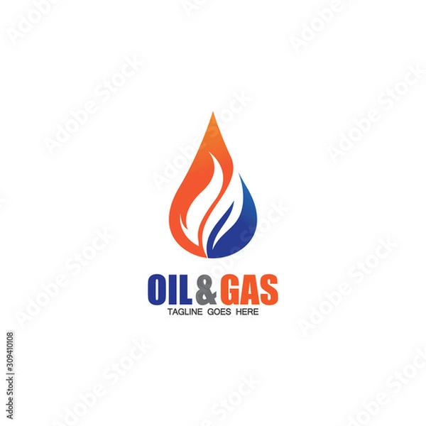 Fototapeta Oil and Gas logo design vector icon template
