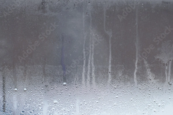 Obraz  foggy glass texture with water drops