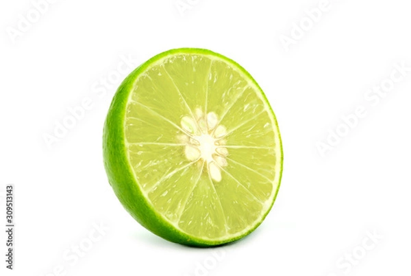 Fototapeta Sour Lime on a white background, health concept