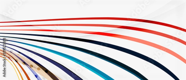 Fototapeta Trendy color stripes lines wave, great design for any purposes. Vector line pattern. Vector geometric background