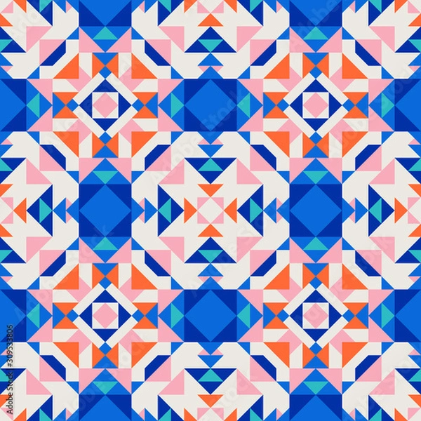 Obraz Vector seamless texture for tile. Geometric seamless pattern stock vector illustration. Abstract seamless pattern for textile.