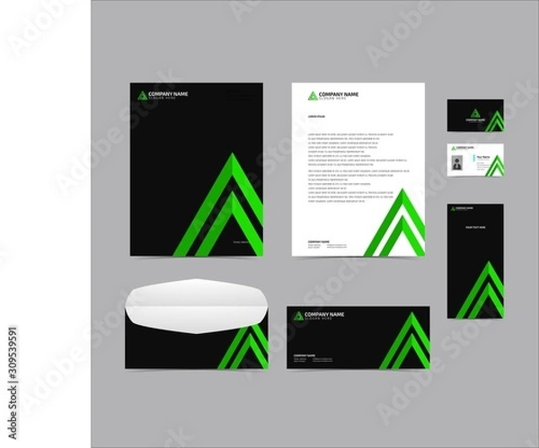 Fototapeta Corporate identity set branding template design kit. editable brand identity with abstract background color for Business Company and Finance Vector eps 10