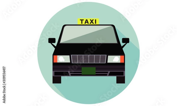 Obraz タクシー　車　フラット