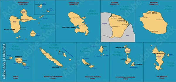 Fototapeta Mapa DOM i TOM